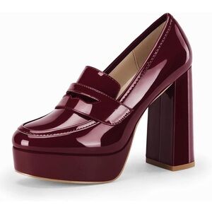 Chic Burgundy Platform Loafers